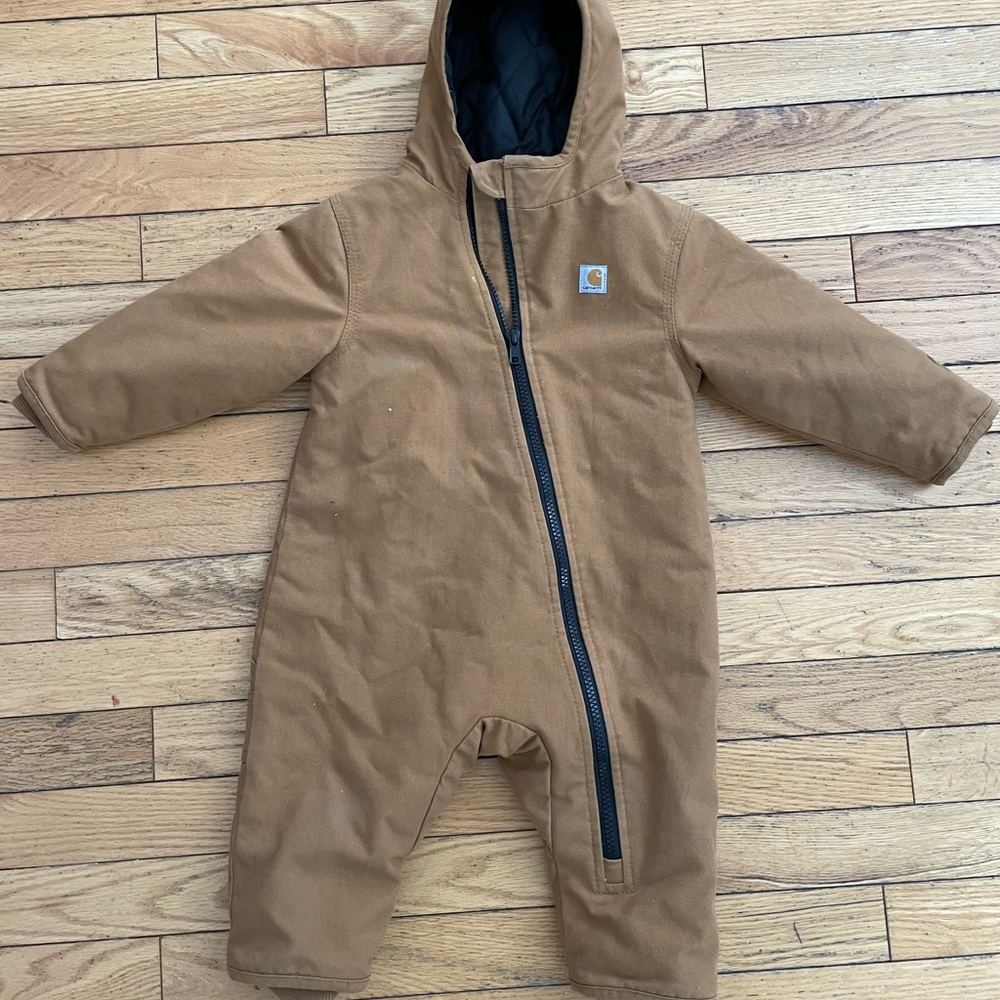 Carhartt toddler one piece 12 mo brown winter suit